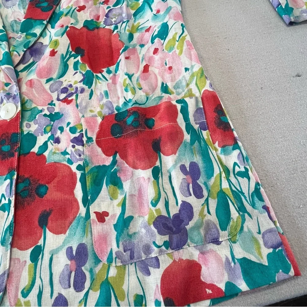 Campus Casuals of California - Vintage Floral Women's Blazer-Size 13/14